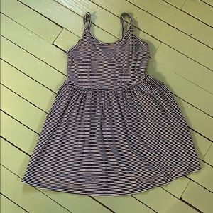 black and white stripped dress